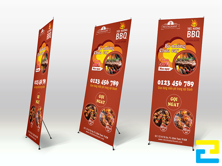 Nếu quý khách đã có sẵn mẫu thiết kế file in standee ẩm thực đạt chuẩn, thời gian in ấn sẽ được rút ngắn