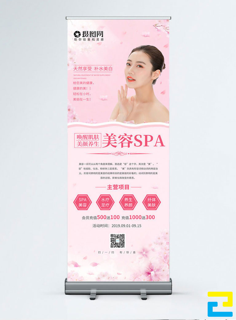 Quý khách có thể kết hợp thêm những hình ảnh trang trí, để tạo điểm nhấn cho standee thẩm mỹ như: Hình ảnh hoa hồng, hình ảnh lá cây,...