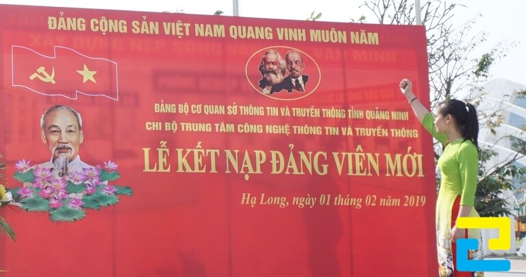 Mẫu phông nền, backdrop cho lễ kết nạp Đảng viên mới