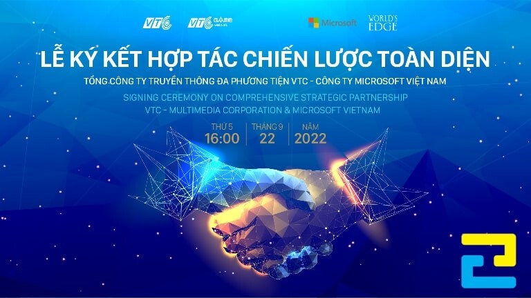 Mẫu 9: Phông nền lễ ký kết hợp tác chiến lược toàn diện