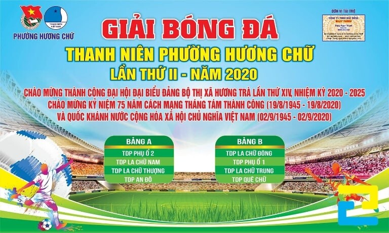 Mẫu 8: Phông nền giải bóng đá thanh niên phường Hương Chữ
