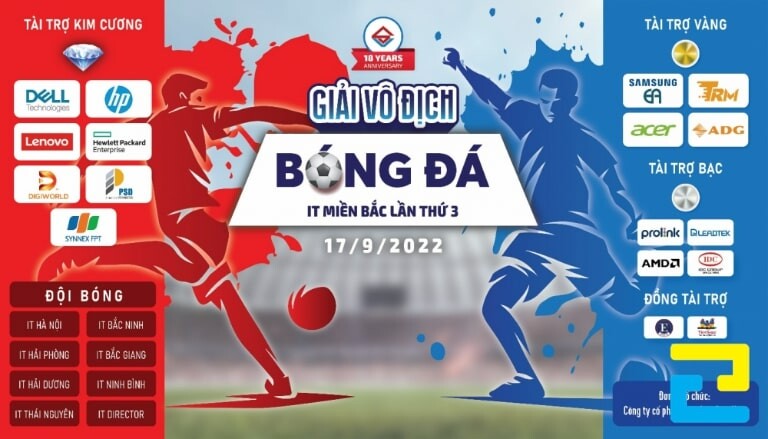 Mẫu 6: Phông nền bóng đá giải vô địch bóng đá IT miền Bắc lần thứ 3