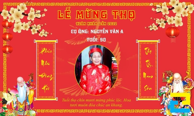 Các mẫu background, backdrop, phông nền lễ mừng thọ được sử dụng rất phổ biến hiện nay