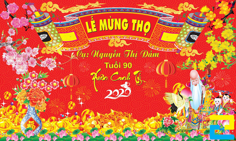Mẫu phông mừng thọ đẹp