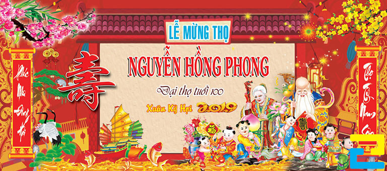 Công Ty In Ấn Quảng Cáo 2H có kho mẫu phông nền mừng thọ sẵn đa dạng và phong phú