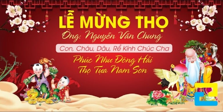 Mẫu phông mừng thọ đẹp