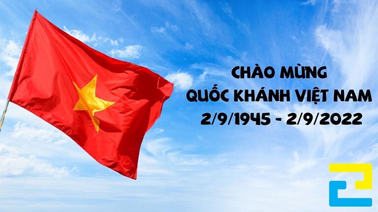 Mẫu 12: Băng rôn có hình nền bầu trời đẹp mắt, kết hợp với hình ảnh lá cờ được thiết kế với kích thước, bố cục hợp lý, băng rôn có kiểu chữ đơn giản