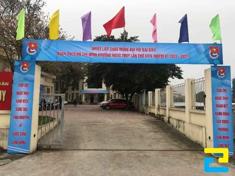 Mẫu 5: Băng rôn chào mừng Đại hội Đại biểu Đoàn thanh niên của phường Ngọc Thụy, TPHCM