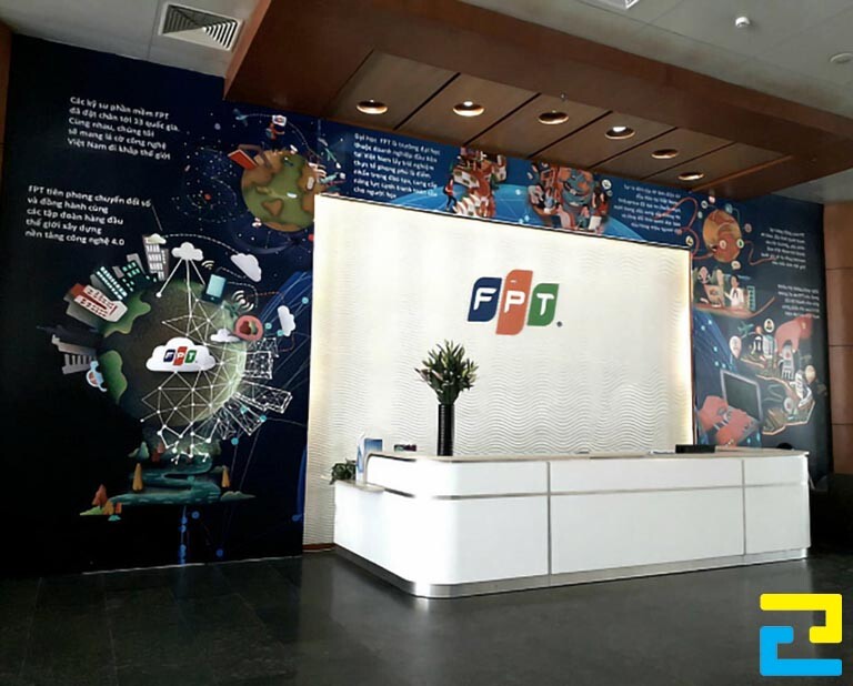 Mẫu 7: Phông nền Công ty Cổ phần Viễn thông FPT được thiết kế tối giản