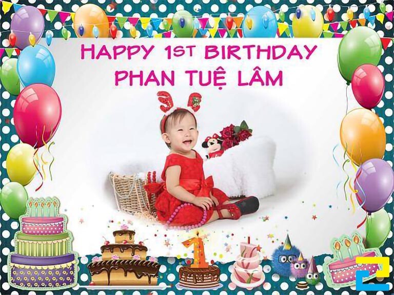 Tùy vào kích thước không gian nơi phông nền dịp thôi nôi được treo như: Phòng khách, phòng ăn,… mà quý khách lựa chọn kích thước phù hợp