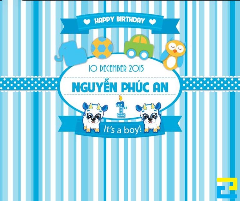 Mẫu 5: Phông nền có tông màu trắng – xanh dương, có những hình ảnh trang trí đẹp mắt, phông nền có kiểu chữ đơn giản
