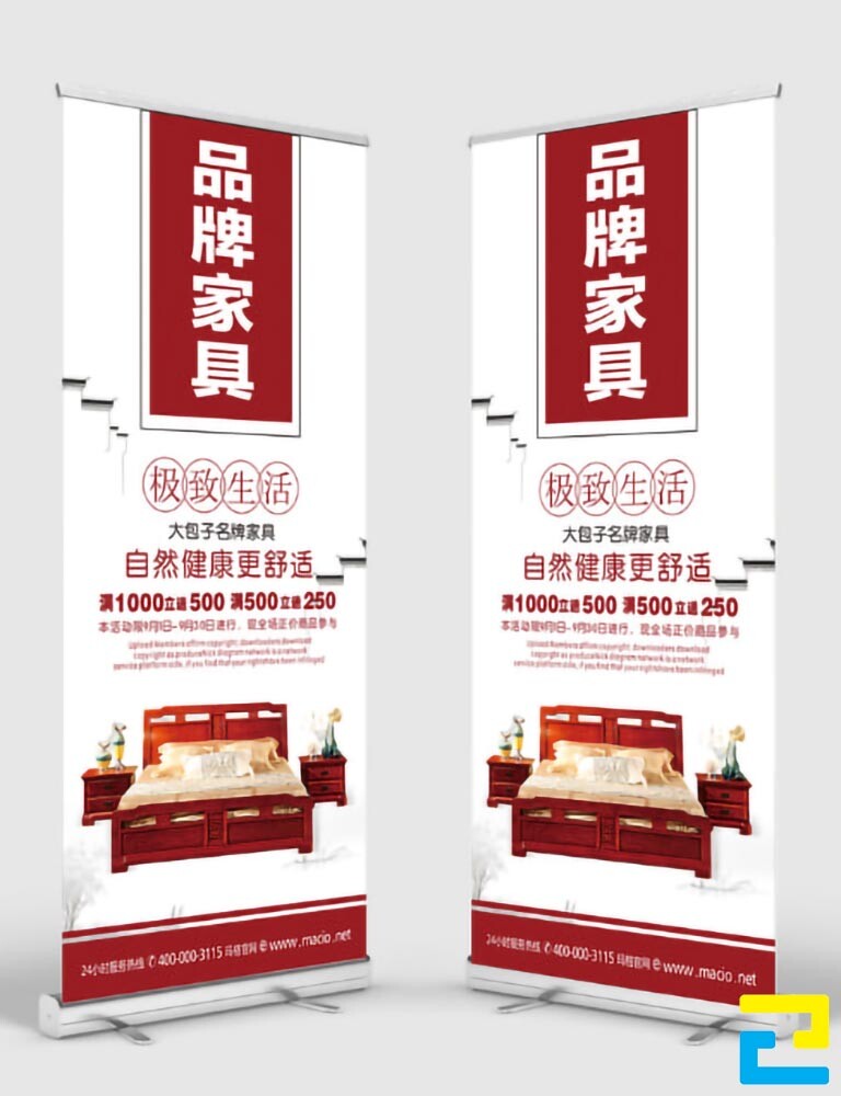 Standee có tông màu trắng – đỏ