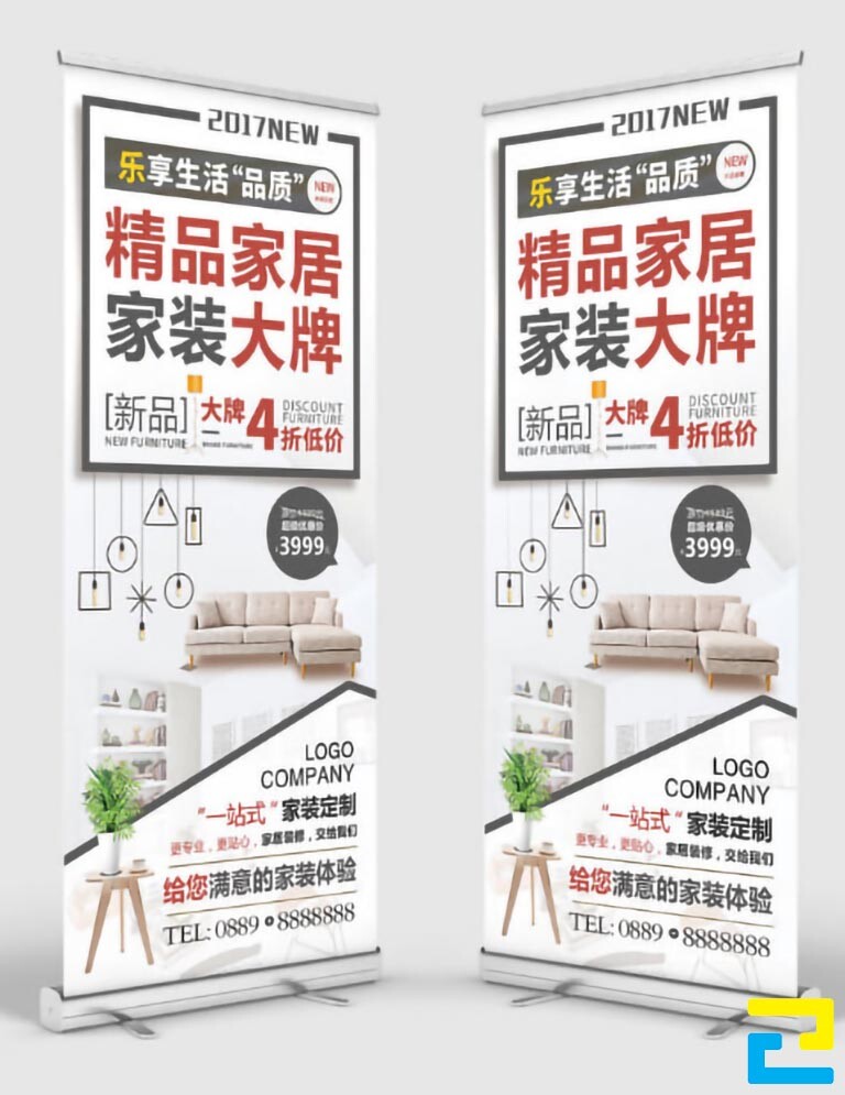 Standee có kiểu chữ đơn giản