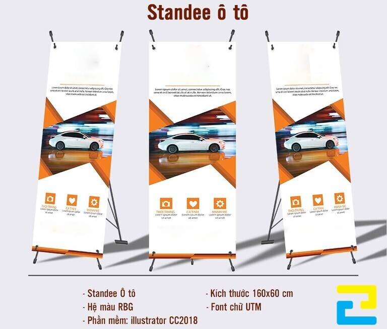 Standee quảng cáo ô tô chữ X