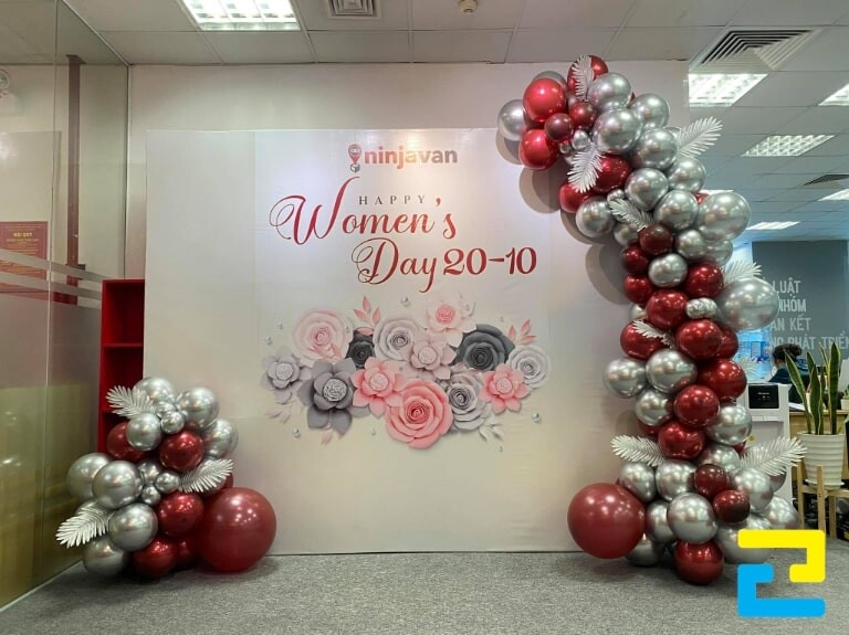 Phông nền, backdrop, background là những ấn phẩm không thiếu khi tổ chức sự kiện lễ 20/10