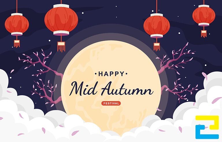 Mid Autumn Festival With Moon And Lantern