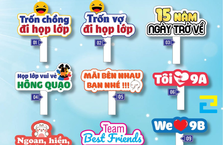 Hình 5: Các mẫu in hashtag chụp ảnh kỷ yếu