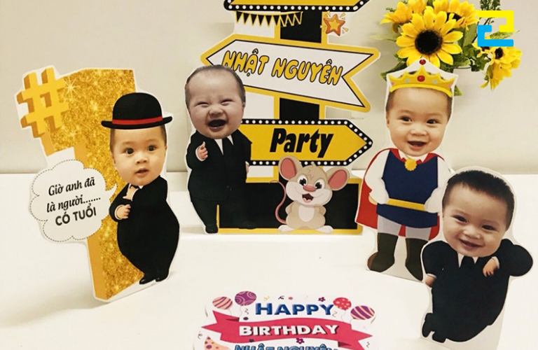 Mẫu 6: Hashtag sinh nhật cho bé hình chibi