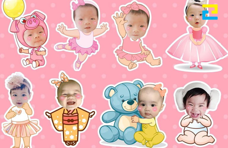 Mẫu 10: Hashtag hình chibi cho bé