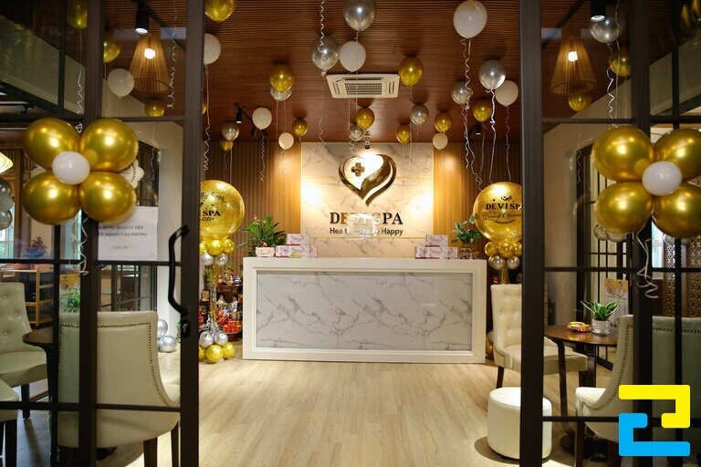 Ấn tượng với không gian phòng chờ spa được trang trí lộng lẫy