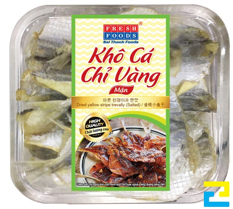 Mẫu tem nhãn giấy Duplex khô cá chỉ vàng