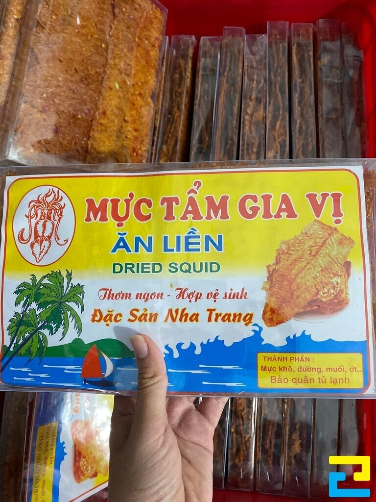 Mẫu tem hải sản ít chi tiết nhưng phù hợp