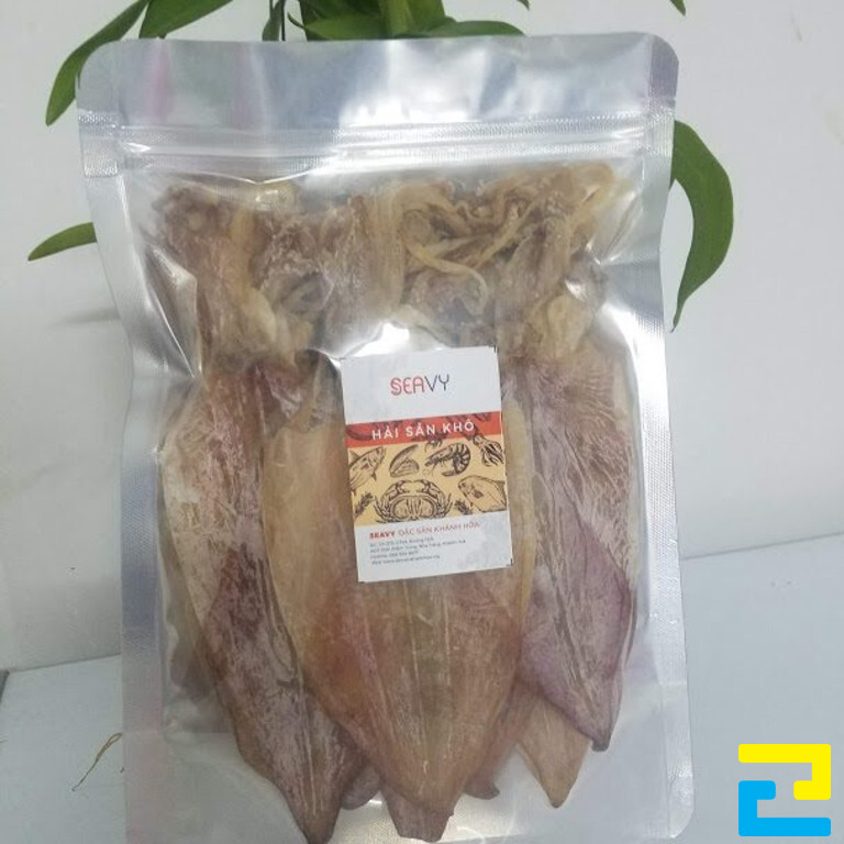 Tem nhãn hải sản khô đơn giản