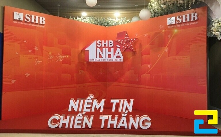 Trang trí khu vực check in sự kiện cho ngân hàng