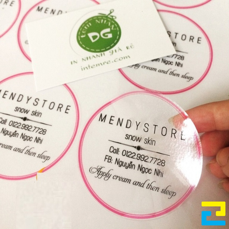 Mẫu tem tròn dạng trong dán hộp kem body