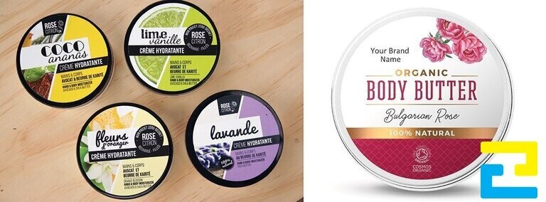 Mẫu tem dán hộp kem body hiện đại và sang trọng