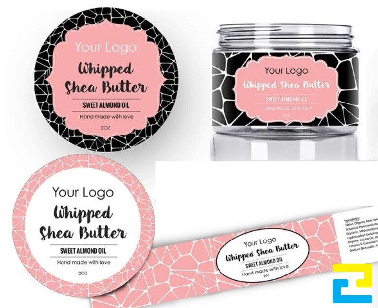 Mẫu in tem dán kem body hồng tráng dành cho hũ sành