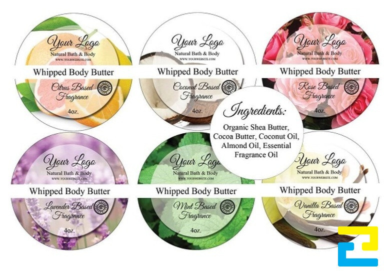 Mẫu tem dán hộp kem body