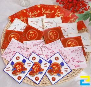 In tem dán giỏ quà tết tại In Ấn Quảng Cáo 2H