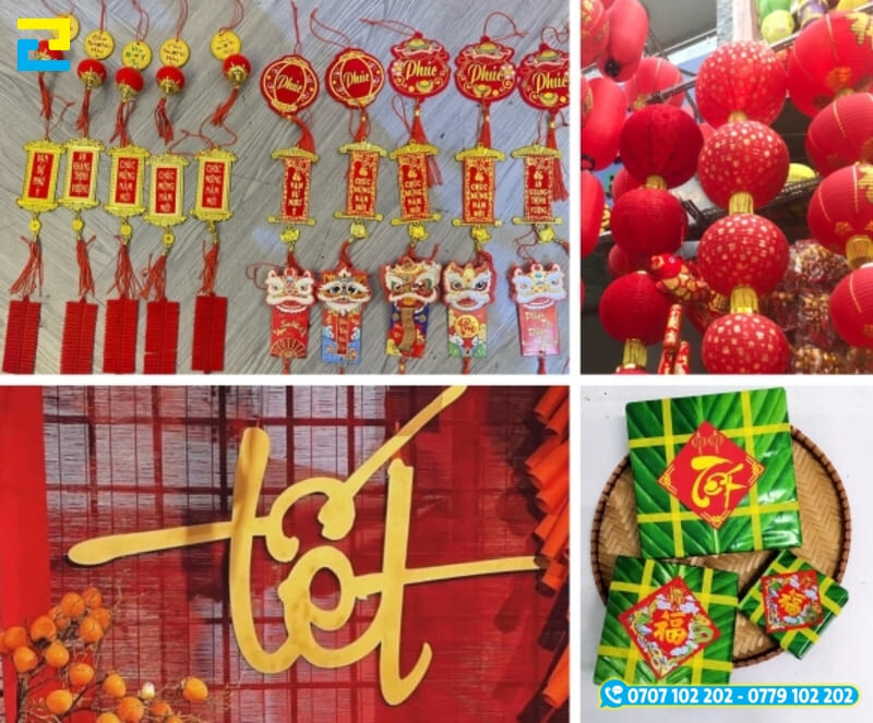 Phu Kien Trang Tri Quan Cafe Ngay Tet