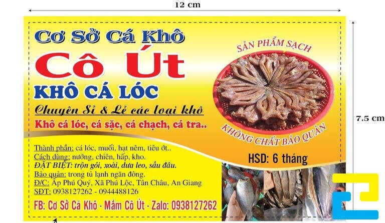 Thông tin thường xuất hiện trên tem nhãn cá khô