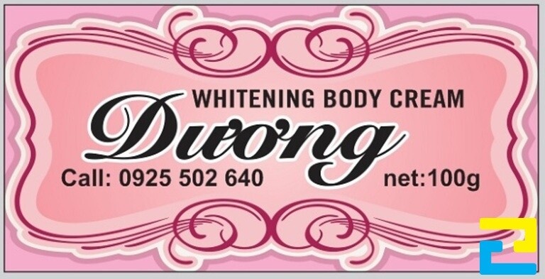 Mẫu tem hình chữ nhật dành cho hộp kem body