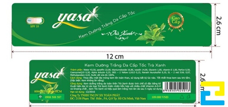 Tem nhãn hình chữ nhật thể hiện sự gọn gàng, tinh tế