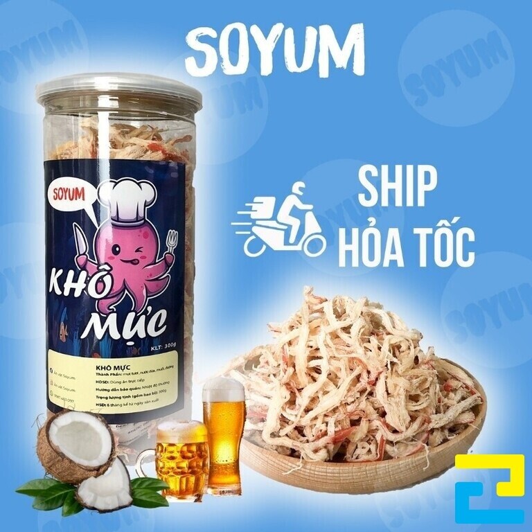 Tem nhãn mực khô tạo nên bao bì ấn tượng