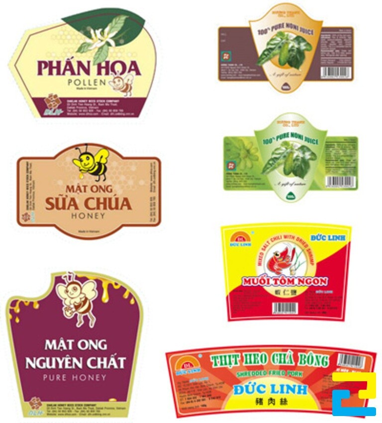 Tem dán thực phẩm có nhiều chất liệu