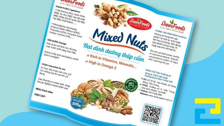 Tem nhãn thực phẩm có đầy đủ nội dung