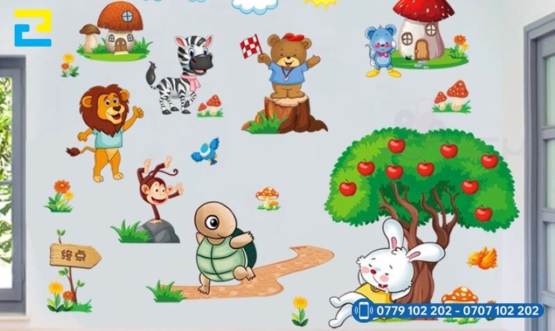 Decal Trang Tri Lop Hoc Mam Non