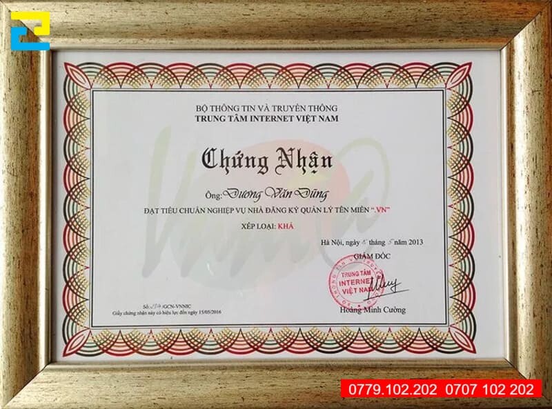 Kich Thuoc In Bang Khen Chung Nhan