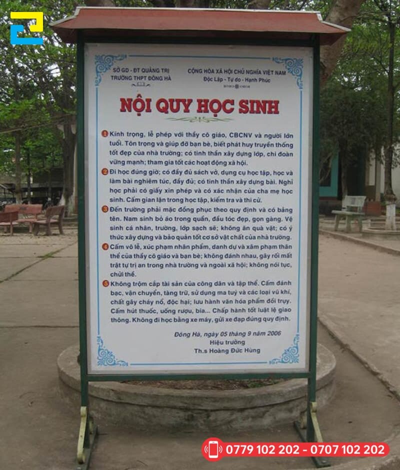 Mau Bang Noi Quy Lop Hoc Thpt