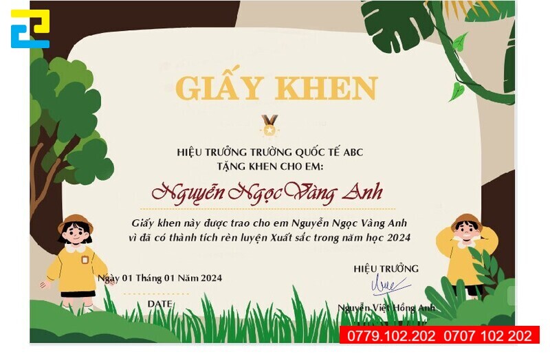 Mau In Bang Khen So 4