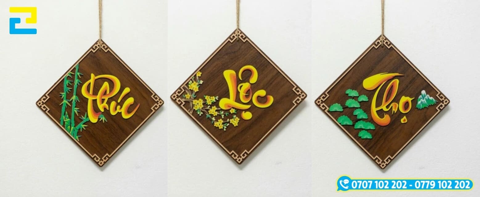 Bang Go Trang Tri Tet Thu Phap 3