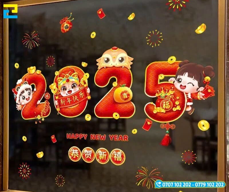 Decal Trang Tri Tet 2025