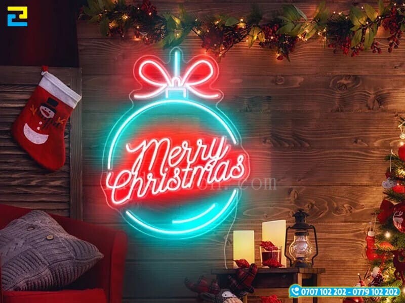 Den Neon Giang Sinh Trang Tri Phong Khach