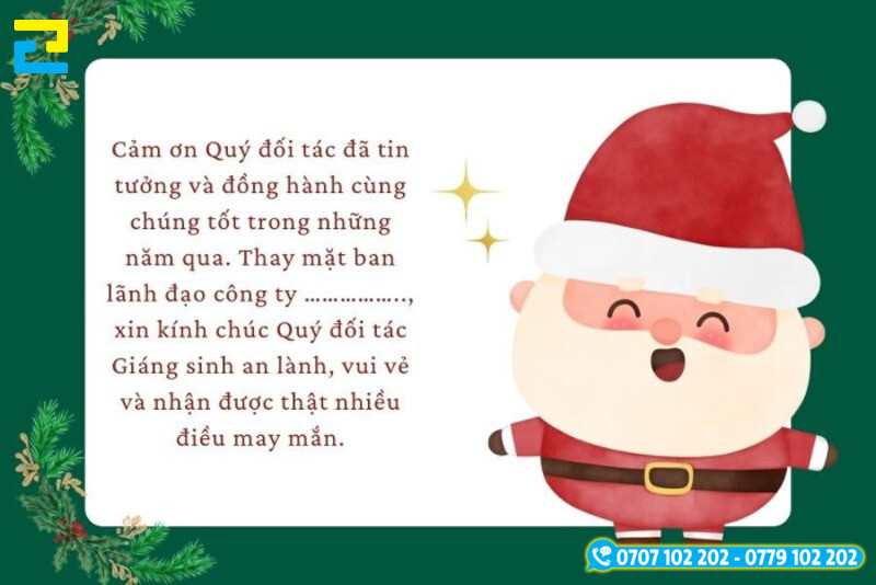 Loi Chuc Giang Sinh Doi Tac