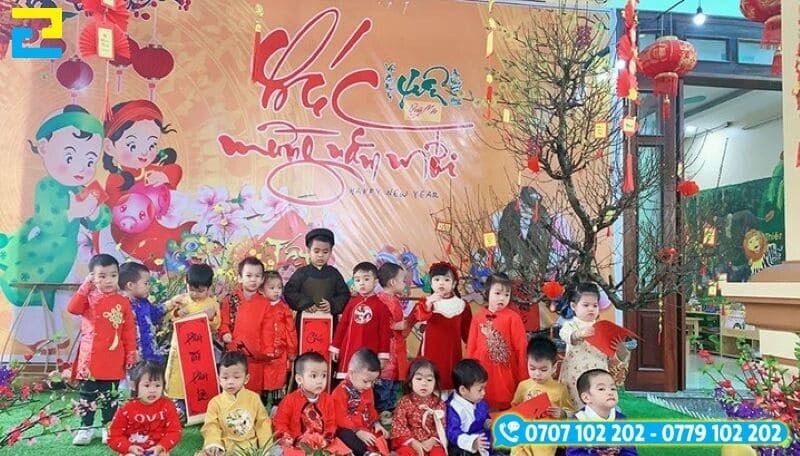 Trang Tri Tet Lop Hoc Bang Backdrop 3