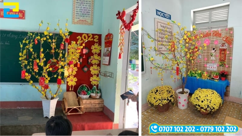 Trang Tri Tet Lop Hoc Bang Canh Hoa 2